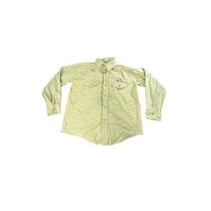 Vtg Frostproof Flannel Deer Embroidery Shirt Men Size Medium Yellow Button L